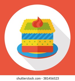 food cake flat icon
