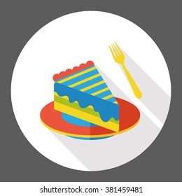 food cake flat icon