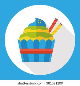 food cake flat icon