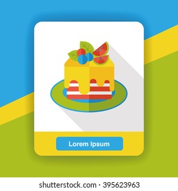 food cake flat icon