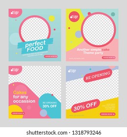 Food and cakes post social media template