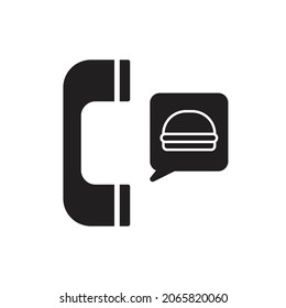 Ilustración de vectores de iconos rellenos de llamadas de alimentos