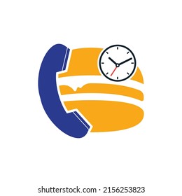 Food call vector logo design. On time food delivery logo concept.
