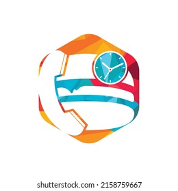 Food call vector logo design. On time food delivery logo concept.