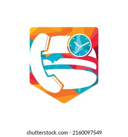 Design des Vektorlogos für Lebensmitteleinträge. On-Time-Logo-Konzept für die Lieferung von Lebensmitteln.