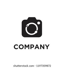 food camera logo icon design vector
