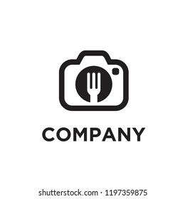 food camera logo icon design vector