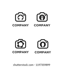 food camera logo icon design vector