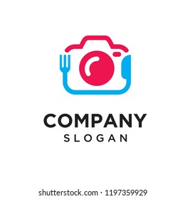 food camera logo icon design vector