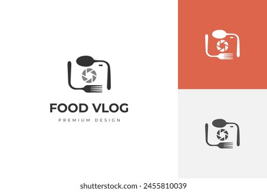 food camera logo icon design simple vector illustration