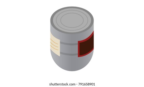 Food can bottle isolated vector illustration