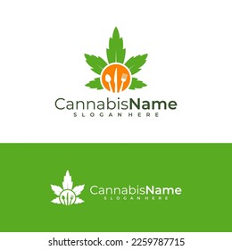 Food Cannabis logo vector template. Creative Cannabis logo design concepts