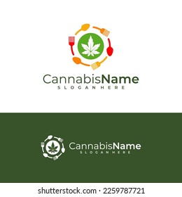 Food Cannabis logo vector template. Creative Cannabis logo design concepts