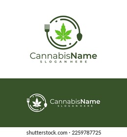Food Cannabis logo vector template. Creative Cannabis logo design concepts