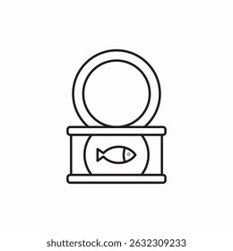 alimento enlatado ícone de peixe vetor