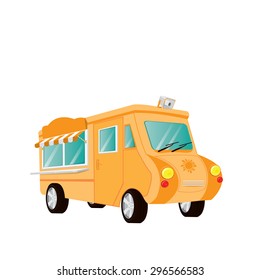 food car with awning on white background 2