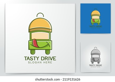 food car. cover plate. restaurant logo Ideas. Inspiration logo design. Template Vector Illustration. Isolated On White Background