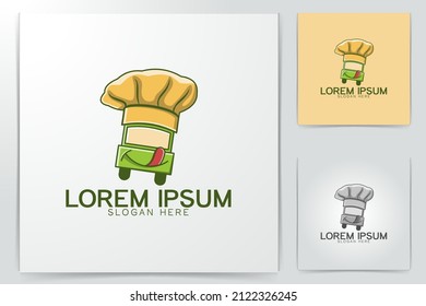 food car. tasty. chef hat. restaurant logo Ideas. Inspiration logo design. Template Vector Illustration. Isolated On White Background