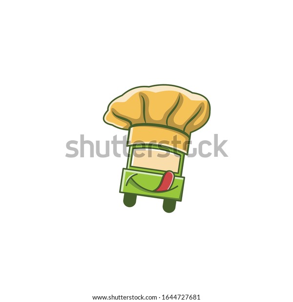 food car. tasty. chef hat. restaurant logo\
Ideas. Inspiration logo design. Template Vector Illustration.\
Isolated On White\
Background
