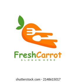 Food Carrot logo design vector, Creative Carrot logo design Template Illustration