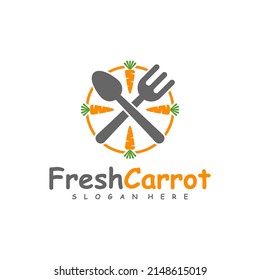 Food Carrot logo design vector, Creative Carrot logo design Template Illustration