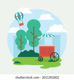 food cart in amusement park