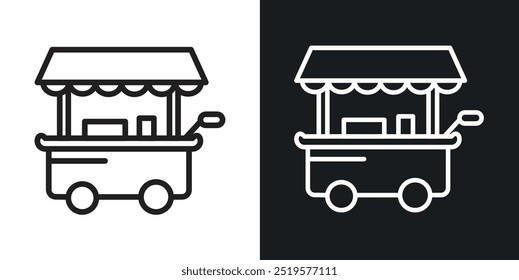 Food cart black and white icon.