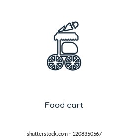 Food cart concept line icon. Linear Food cart concept outline symbol design. This simple element illustration can be used for web and mobile UI/UX.