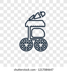 Food cart concept vector linear icon isolated on transparent background, Food cart concept transparency concept in outline style