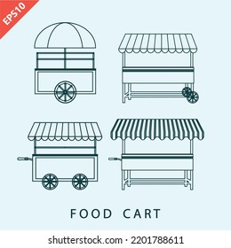 food cart design vector flat modern isolated illustration