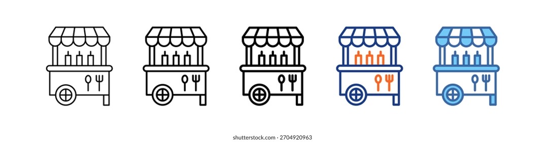 Icono de Vector de conjunto diferente de Carrito de alimentos