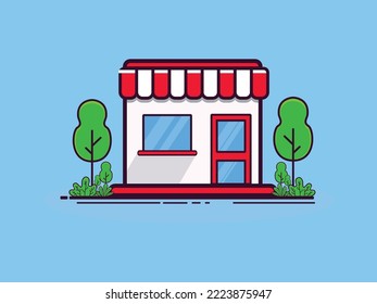 Food Cart Fast Food Shop Illustration Art