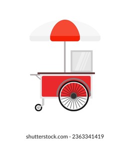 food cart flat design vector illustration.concession cart illustration. street food vending cart svg