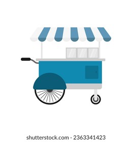 food cart flat design vector illustration.concession cart illustration. street food vending cart svg