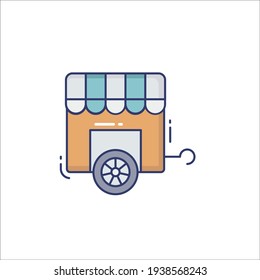 Food cart Flat Icon Isolated On White Background