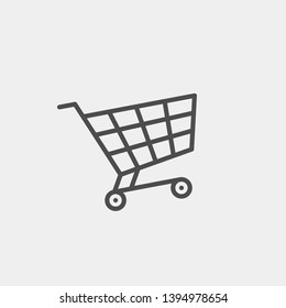 Food cart flat vector icon. Purchases flat vector icon