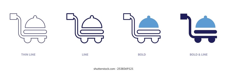 Food cart icon in 4 different styles. Thin Line, Line, Bold, and Bold Line. Duotone style. Editable stroke.