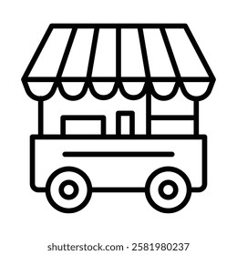 Food cart icon Black and white logo