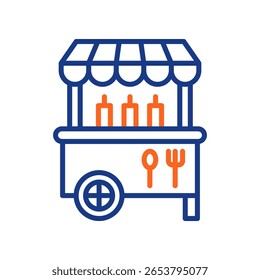 Food Cart Icon Color Vector Illustration