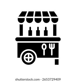 Food Cart Icon Glyph Vector Illustration
