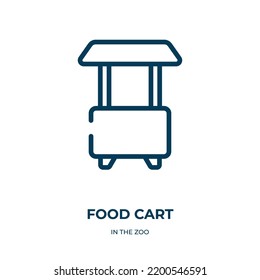Food cart icon. Linear vector illustration from in the zoo collection. Outline food cart icon vector. Thin line symbol for use on web and mobile apps, logo, print media.