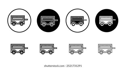 Food cart icon logo set vector