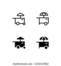 Food Cart Icon Logo Vector Symbol. Food Stall Icon