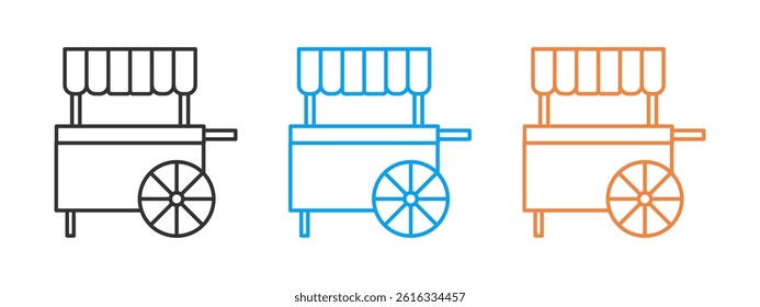  food cart icon set isolated on white background