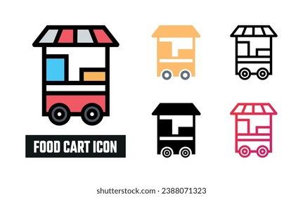 Food Cart Icon Set Vector Illustration