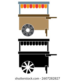 food cart icon, simple flat style, illustration, logo sign symbol pictogram template, for ui or ux isolated on white for mobile app, editable