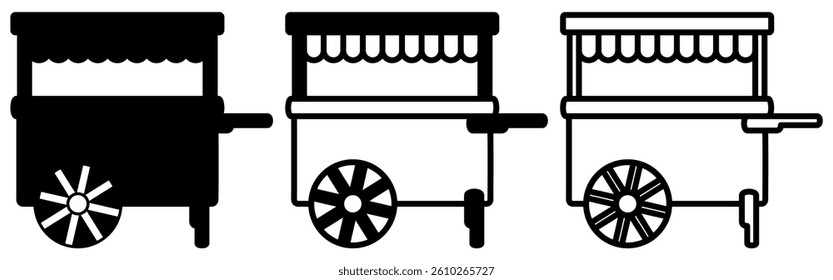 food cart icon, simple flat style, illustration, logo sign symbol pictogram template, for ui or ux isolated on white for mobile app, editable