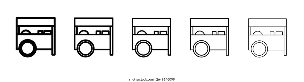 food cart icon simple vector outline logo