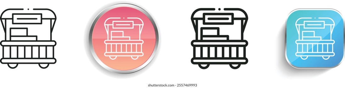 food cart icon. Thin Linear, Regular and Button Style Design Isolated On White Background