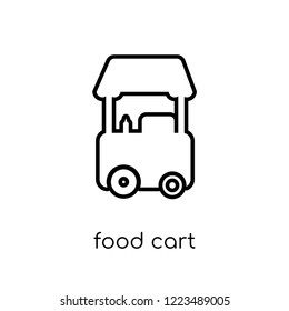 food cart icon. Trendy modern flat linear vector food cart icon on white background from thin line Circus collection, outline vector illustration